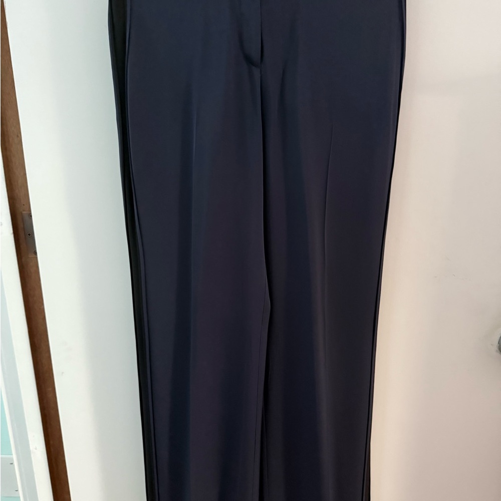 Theory Designer Black silk dress pants sleek seam stylish - Picture 3 of 11